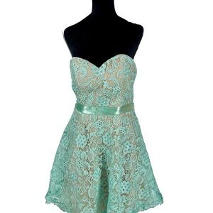 May Queen New Mint‎ & Nude Lace Dress